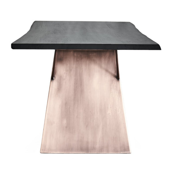 Zentique Ross Solid Wood Dining Table with Steel Frame — Spacious 79" Top Seats 6–8, Durable Modern Industrial Finish CHMS010