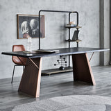 Ross Dining Table Black Steel, Solid Wood CHMS010 Zentique