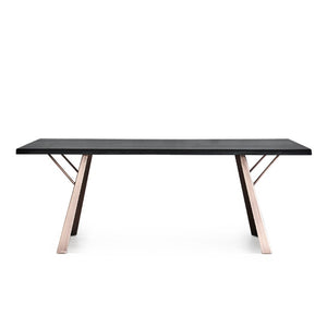 Zentique Ross Solid Wood Dining Table with Steel Frame — Spacious 79" Top Seats 6–8, Durable Modern Industrial Finish CHMS010
