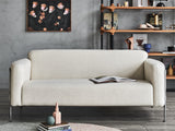 Holland Greige Sofa Matte Black Steel, Greige Linen CHMS011-3 GREIGE Zentique