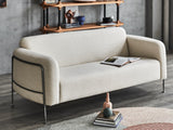 Holland Greige Sofa Matte Black Steel, Greige Linen CHMS011-3 GREIGE Zentique