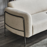 Holland Greige Sofa Matte Black Steel, Greige Linen CHMS011-3 GREIGE Zentique