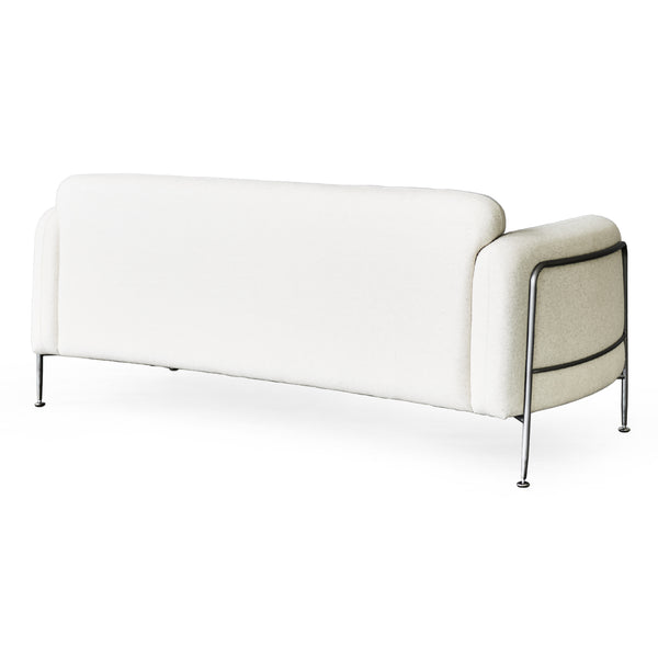 Holland Greige Sofa Matte Black Steel, Greige Linen CHMS011-3 GREIGE Zentique