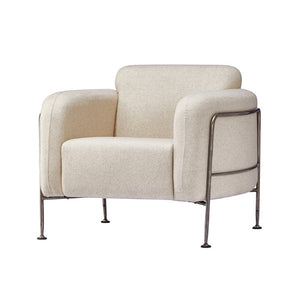 Zentique Holland Greige Club Chair with Linen Upholstery, Steel Frame, Ergonomic Padding for Modern Comfort and Durability CHMS011 GREIGE