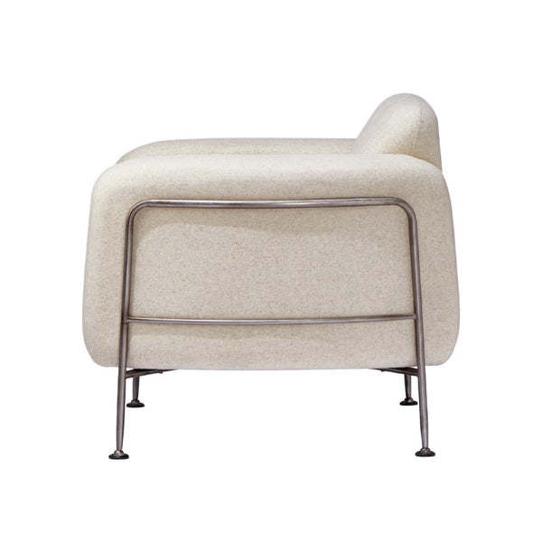 Zentique Holland Greige Club Chair with Linen Upholstery, Steel Frame, Ergonomic Padding for Modern Comfort and Durability CHMS011 GREIGE