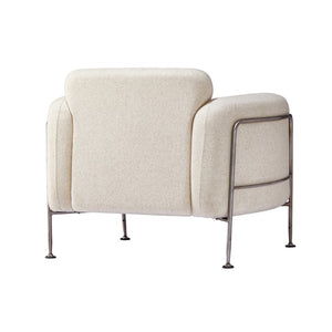 Zentique Holland Greige Club Chair with Linen Upholstery, Steel Frame, Ergonomic Padding for Modern Comfort and Durability CHMS011 GREIGE
