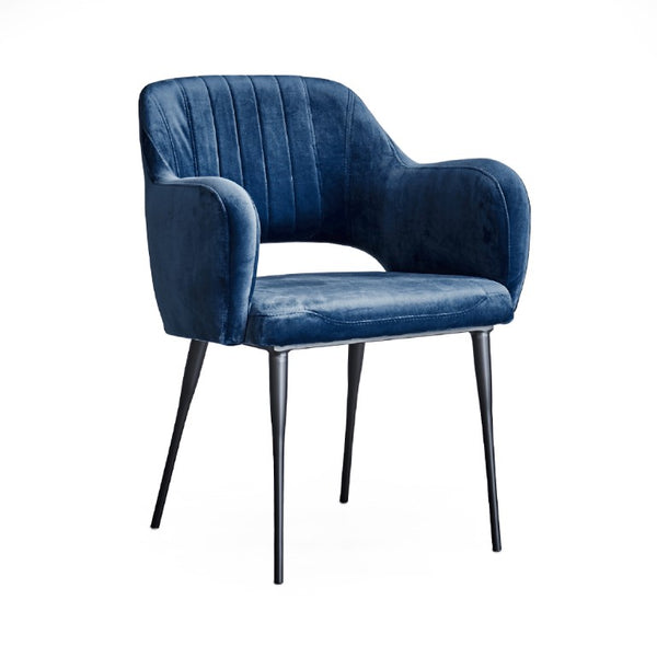 Zentique Margot Velvet Arm Chair with Steel Frame — Compact Luxury Seating, Stain-Resistant, Supportive Design CHMS014
