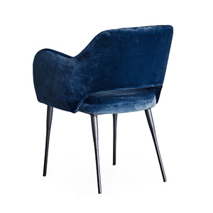 Margot Arm Chair Matte Black Steel, Blue Velvet CHMS014 Zentique