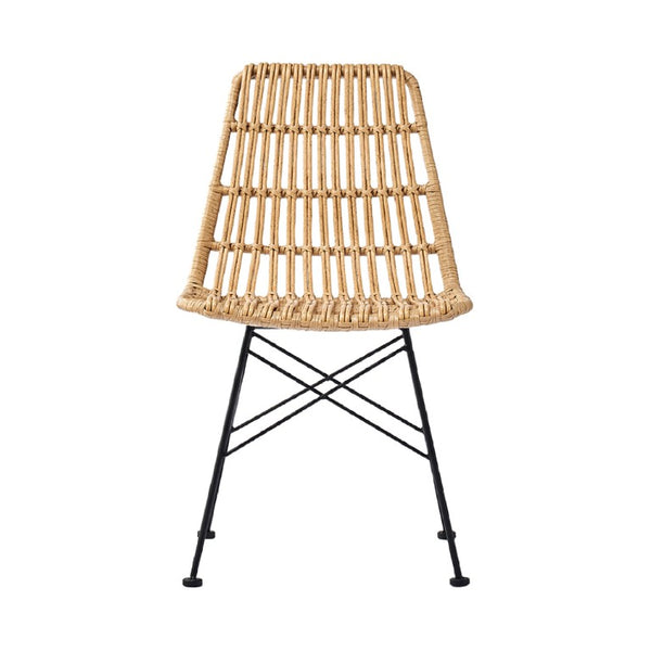 Zentique Rattan Tub Chair with Handwoven Rattan Finish, Steel Frame Durability & Compact Coastal Style W18.5 x H32.5 x D24 CHMS016