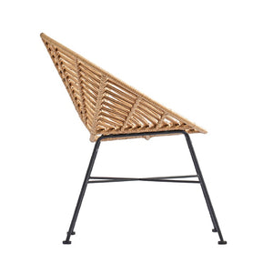 Zentique Rattan Tub Chair with Handwoven Rattan Finish, Steel Frame Durability & Compact Coastal Style W29 x H30.5 x D26.5 CHMS017