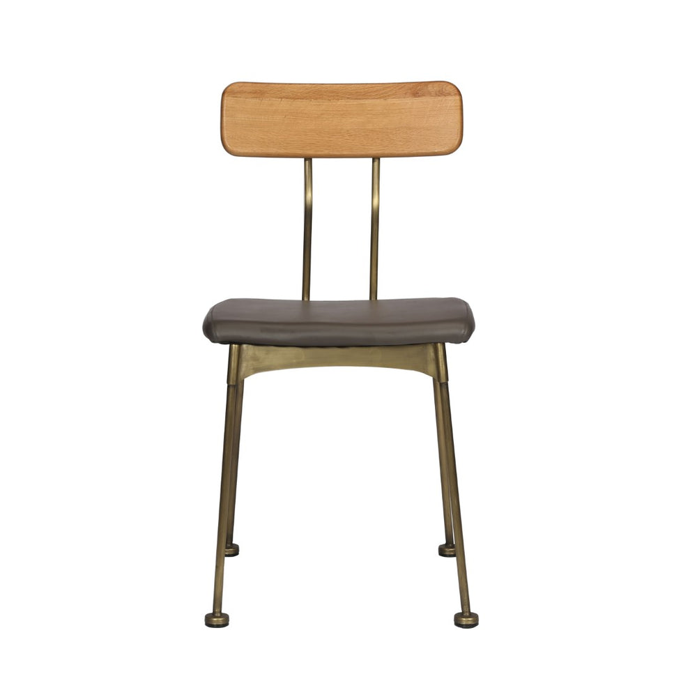 Condor Side Chair Matte Black Steel, Dark Brown Wood, Dark Grey PU CHMS022 PUB Zentique