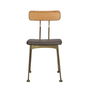 Condor Side Chair Matte Black Steel, Dark Brown Wood, Dark Grey PU CHMS022 PUB Zentique