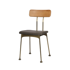 Condor Side Chair Matte Black Steel, Dark Brown Wood, Dark Grey PU CHMS022 PUB Zentique