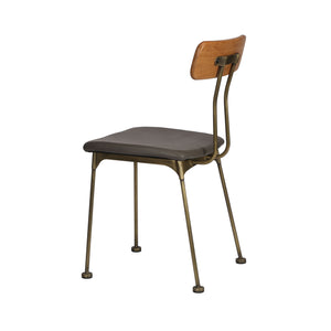 Condor Side Chair Matte Black Steel, Dark Brown Wood, Dark Grey PU CHMS022 PUB Zentique