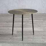 Stormy Side Table Bronze Steel Top, Forged Black Steel Base CHMS023 Zentique