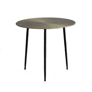 Zentique Stormy Steel Side Table — Compact 20" x 17.5" Industrial Accent Table, Weathered Finish, Sturdy Surface CHMS023