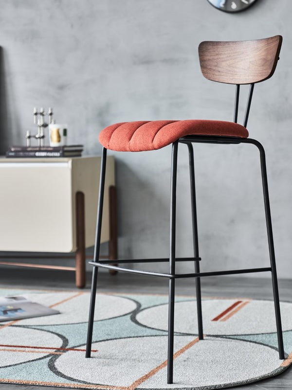 Lara Bar Stool Cotton CHMS024 BAR RED Zentique