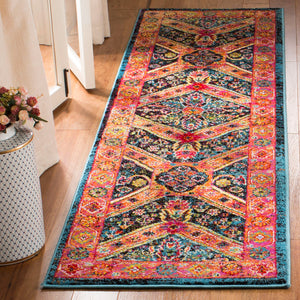 Safavieh Cherokee 921 Power Looomed  Rug Turquoise / Light Orange CHR921K-28