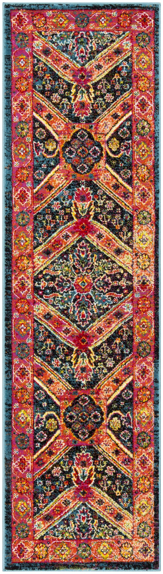 Safavieh Cherokee 921 Power Looomed  Rug Turquoise / Light Orange CHR921K-28