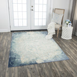 Rizzy Chelsea CHS101 Power Loomed Transitional Polyester Rug Teal/Blue 8'6" x 11'10"