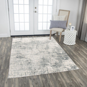 Rizzy Chelsea CHS106 Power Loomed Modern Polyester Rug Cream/Gray 8'6" x 11'10"