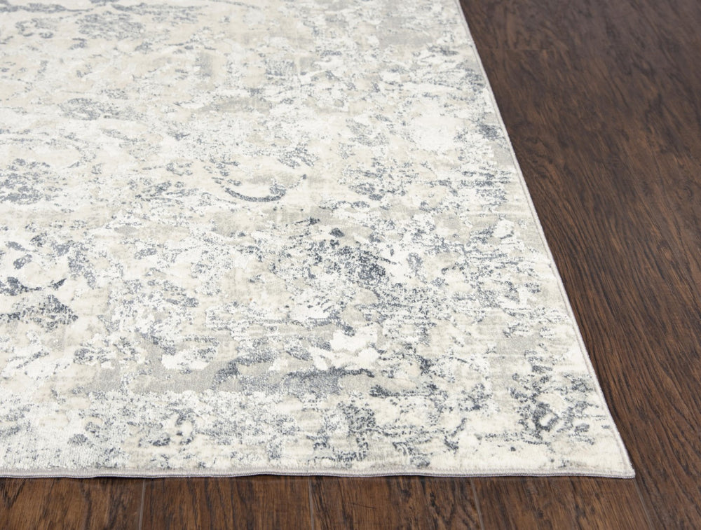 Rizzy Chelsea CHS109 Power Loomed Transitional Polyester Rug Cream/Gray 2'7" x 9'6"