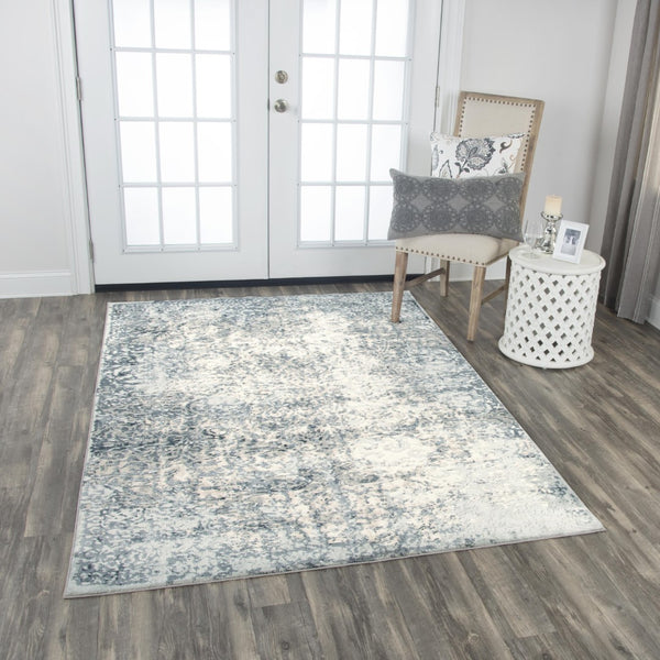 Rizzy Chelsea CHS111 Power Loomed Transitional Polyester Rug Cream/Gray 8'6" x 11'10"