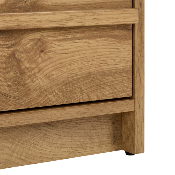 Mishi 3 Drawer Chest With Warm Natural Finish, Engineered Wood Storage Solution For Bedroom & Entryway