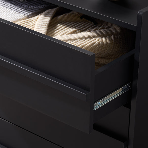Mishi 3 Drawer Chest With Warm Natural Finish, Engineered Wood Storage Solution For Bedroom & Entryway