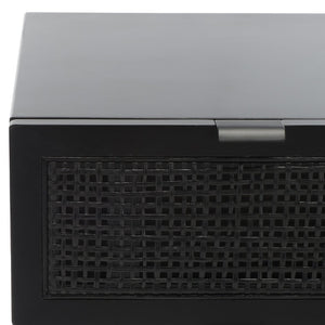 Safavieh Baisley 3-Drawer Rattan Chest - Mid-Century Charm With Spacious Storage For Coastal Living Spaces Black CHS5000B