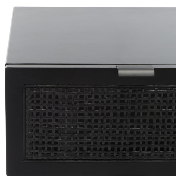 Safavieh Baisley 3-Drawer Rattan Chest - Mid-Century Charm With Spacious Storage For Coastal Living Spaces Black CHS5000B