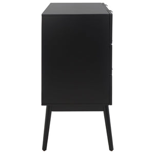 Safavieh Baisley 3-Drawer Rattan Chest - Mid-Century Charm With Spacious Storage For Coastal Living Spaces Black CHS5000B