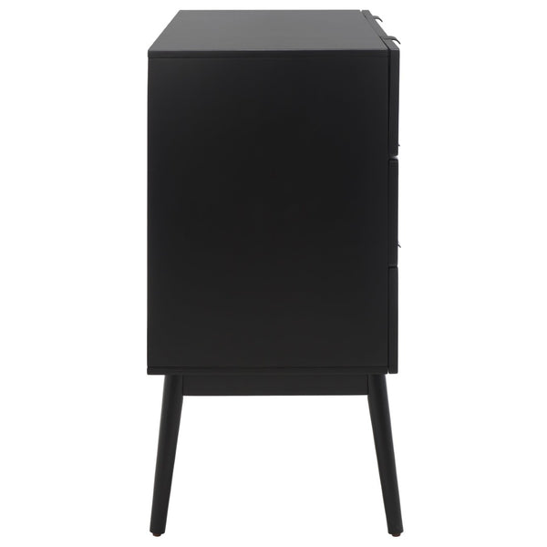 Safavieh Baisley 3-Drawer Rattan Chest - Mid-Century Charm With Spacious Storage For Coastal Living Spaces Black CHS5000B