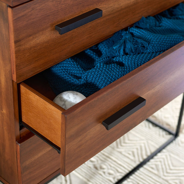 Safavieh Marquise 3-Drawer Chest - Elegant Storage Solution With Black Frame & Warm Brown Ombré Finish CHS5002A