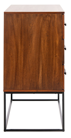 Safavieh Marquise 3-Drawer Chest - Elegant Storage Solution With Black Frame & Warm Brown Ombré Finish CHS5002A