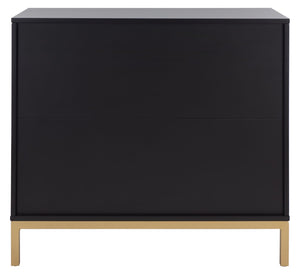 Safavieh Zadie 3-Drawer Rattan Chest - Modern Coastal Storage Solution With Organic Texture And Gold Accents Black With Natural Rattan / Gold Legs CHS5004A