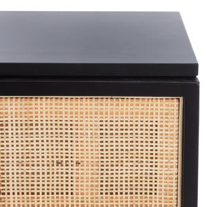 Safavieh Zadie 3-Drawer Rattan Chest - Modern Coastal Storage Solution With Organic Texture And Gold Accents Black With Natural Rattan / Gold Legs CHS5004A