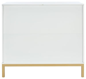 Safavieh Zadie 3-Drawer Rattan Chest - Modern Coastal Storage Solution With Organic Texture And Gold Accents White With Natural Rattan / Gold Legs CHS5004B