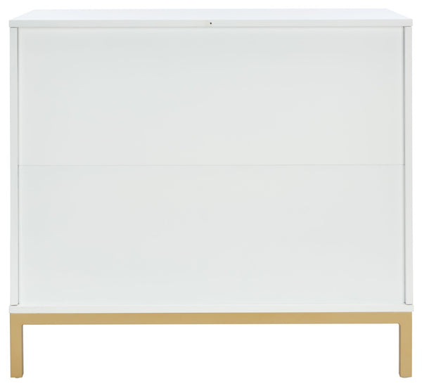 Safavieh Zadie 3-Drawer Rattan Chest - Modern Coastal Storage Solution With Organic Texture And Gold Accents White With Natural Rattan / Gold Legs CHS5004B