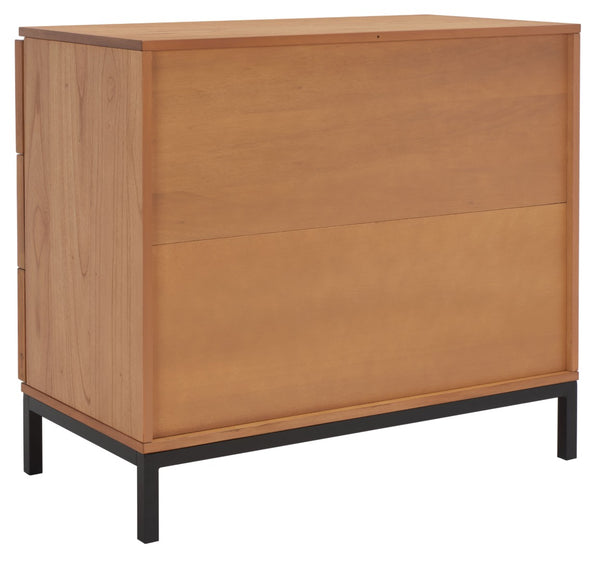 Safavieh Zadie 3-Drawer Rattan Chest - Modern Coastal Storage Solution With Organic Texture And Gold Accents Natural With Natural Rattan / Black Legs CHS5004C