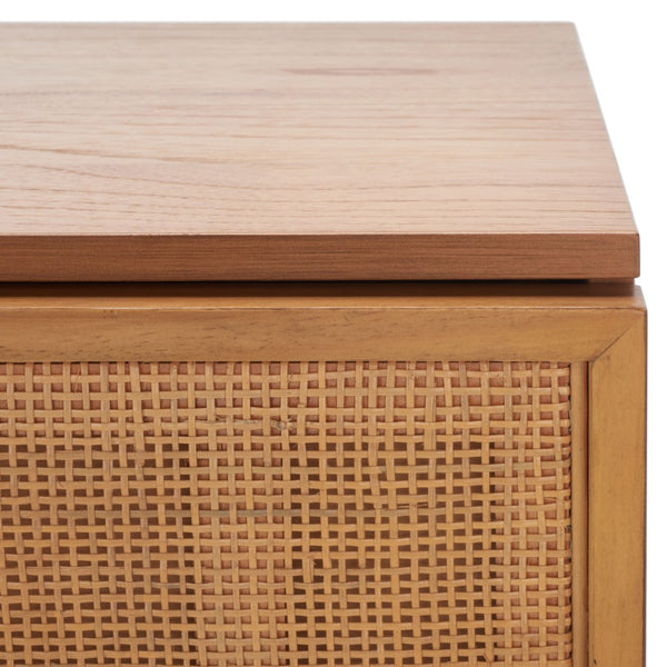 Safavieh Zadie 3-Drawer Rattan Chest - Modern Coastal Storage Solution With Organic Texture And Gold Accents Natural With Natural Rattan / Black Legs CHS5004C