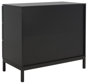 Safavieh Zadie 3-Drawer Rattan Chest - Modern Coastal Storage Solution With Organic Texture And Gold Accents Black With Natural Rattan / Black Legs CHS5004D