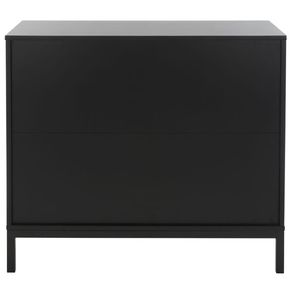 Safavieh Zadie 3-Drawer Rattan Chest - Modern Coastal Storage Solution With Organic Texture And Gold Accents Black CHS5004E