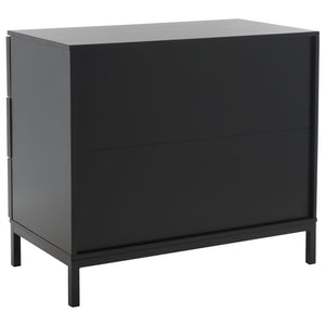 Safavieh Zadie 3-Drawer Rattan Chest - Modern Coastal Storage Solution With Organic Texture And Gold Accents Black CHS5004E