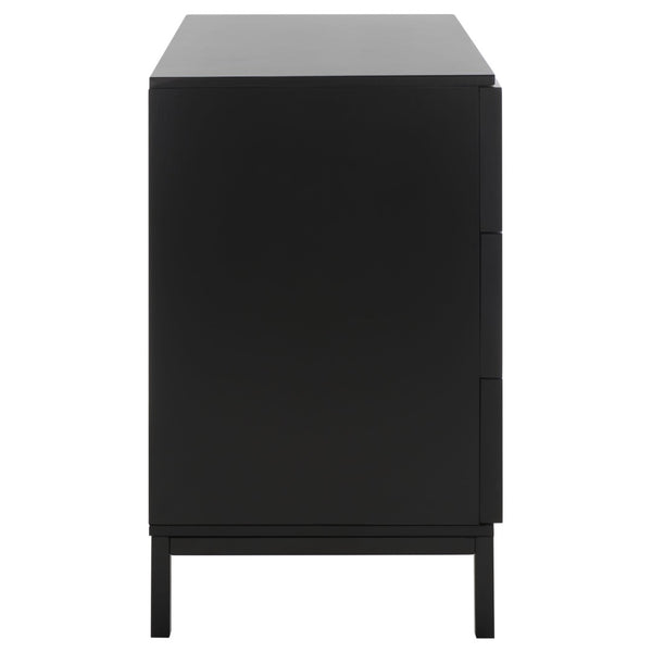 Safavieh Zadie 3-Drawer Rattan Chest - Modern Coastal Storage Solution With Organic Texture And Gold Accents Black CHS5004E