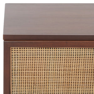 Safavieh Zadie 3-Drawer Rattan Chest - Modern Coastal Storage Solution With Organic Texture And Gold Accents Walnut / Natural CHS5004F