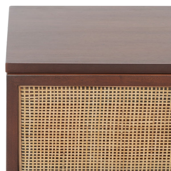 Safavieh Zadie 3-Drawer Rattan Chest - Modern Coastal Storage Solution With Organic Texture And Gold Accents Walnut / Natural CHS5004F