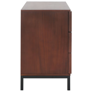 Safavieh Zadie 3-Drawer Rattan Chest - Modern Coastal Storage Solution With Organic Texture And Gold Accents Walnut / Natural CHS5004F