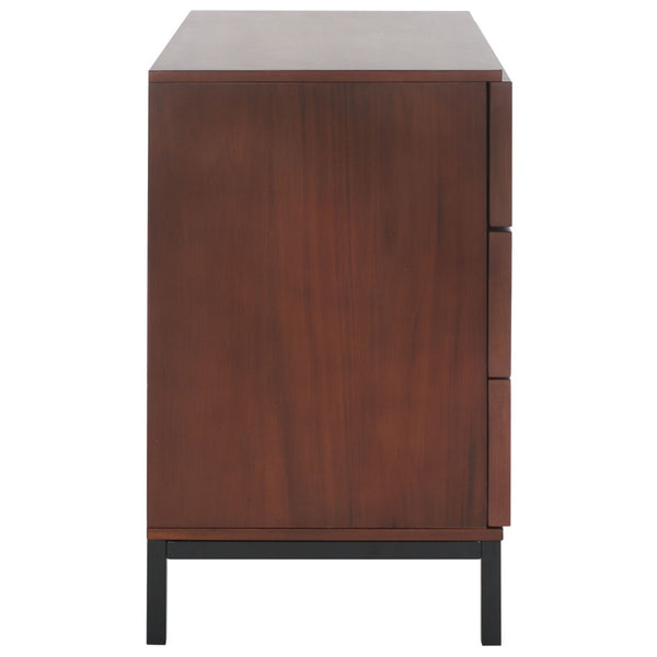 Safavieh Zadie 3-Drawer Rattan Chest - Modern Coastal Storage Solution With Organic Texture And Gold Accents Walnut / Natural CHS5004F