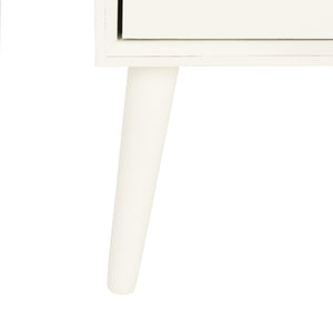 Safavieh Pomona 3-Drawer Accent Table - Mid-Century Charm With Distressed Finish For Stylish Storage Solutions Vintage White CHS5700A